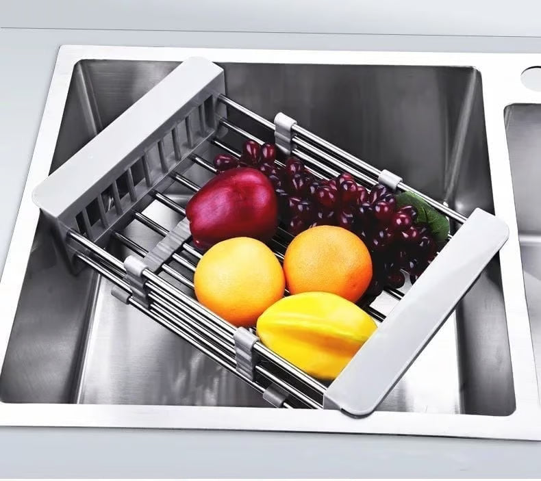 Cesta de desagüe para fregadero de cocina extensible
