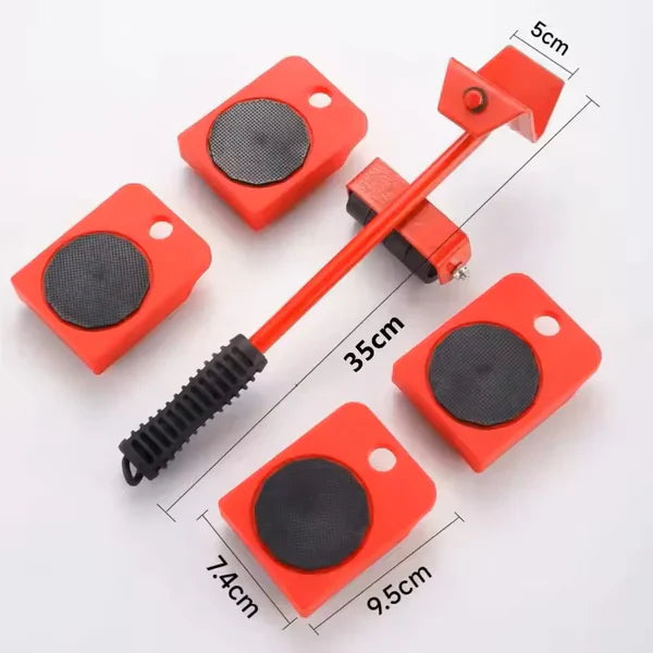 Kit  deslizador de Muebles (Juego 4 Bases con Ruedas + Levantador)