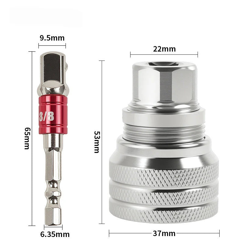 🔧 Llave Universal Autoajustable + Adaptador para Taladro de Regalo