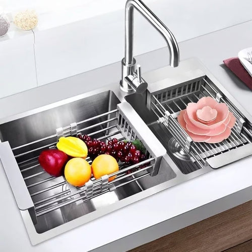 Cesta de desagüe para fregadero de cocina extensible