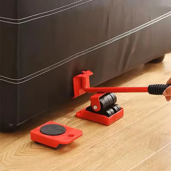 Kit  deslizador de Muebles (Juego 4 Bases con Ruedas + Levantador)