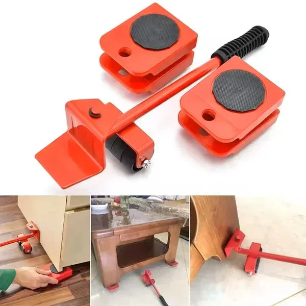 Kit  deslizador de Muebles (Juego 4 Bases con Ruedas + Levantador)
