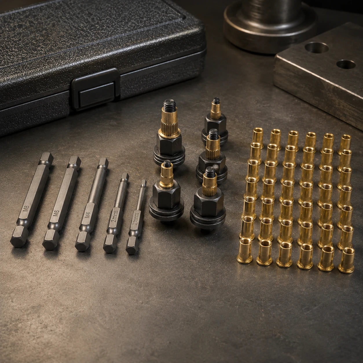 Rivetech Master - Set profesional de remachado con cuerpo de acero al carbono