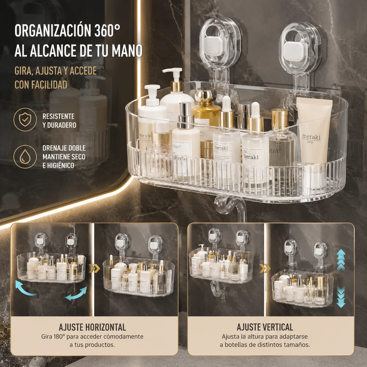 Organizador de baño impermeable