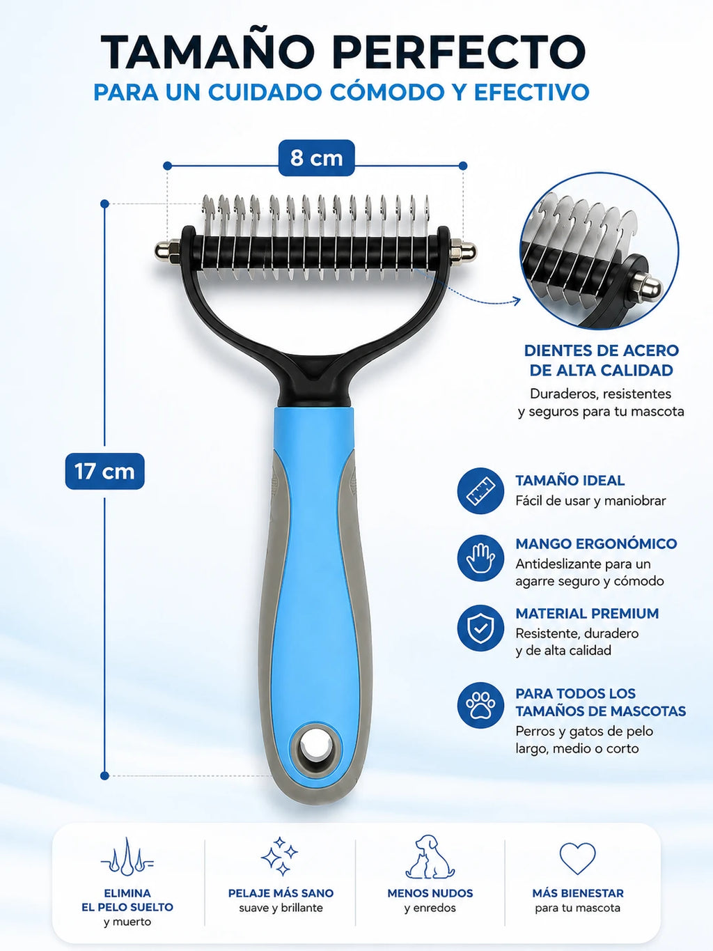 Herramienta de aseo Pet Pro - peine para eliminar el pelo suelto y desenredarlo sin dolor + Regalo exclusivo 🎁