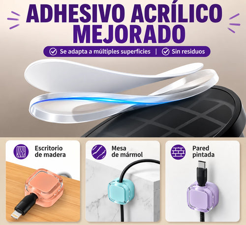 CableDock - Organizador magnético para cables (pack de 8 unidades)