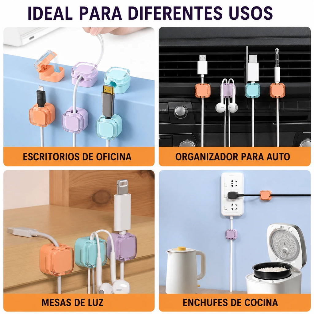 CableDock - Organizador magnético para cables (pack de 8 unidades)