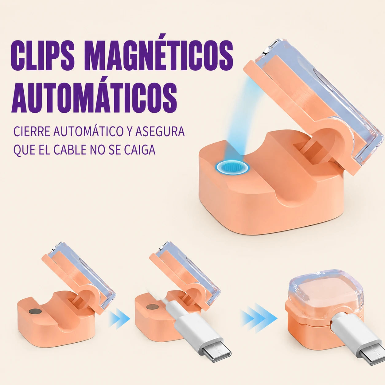 CableDock - Organizador magnético para cables (pack de 8 unidades)