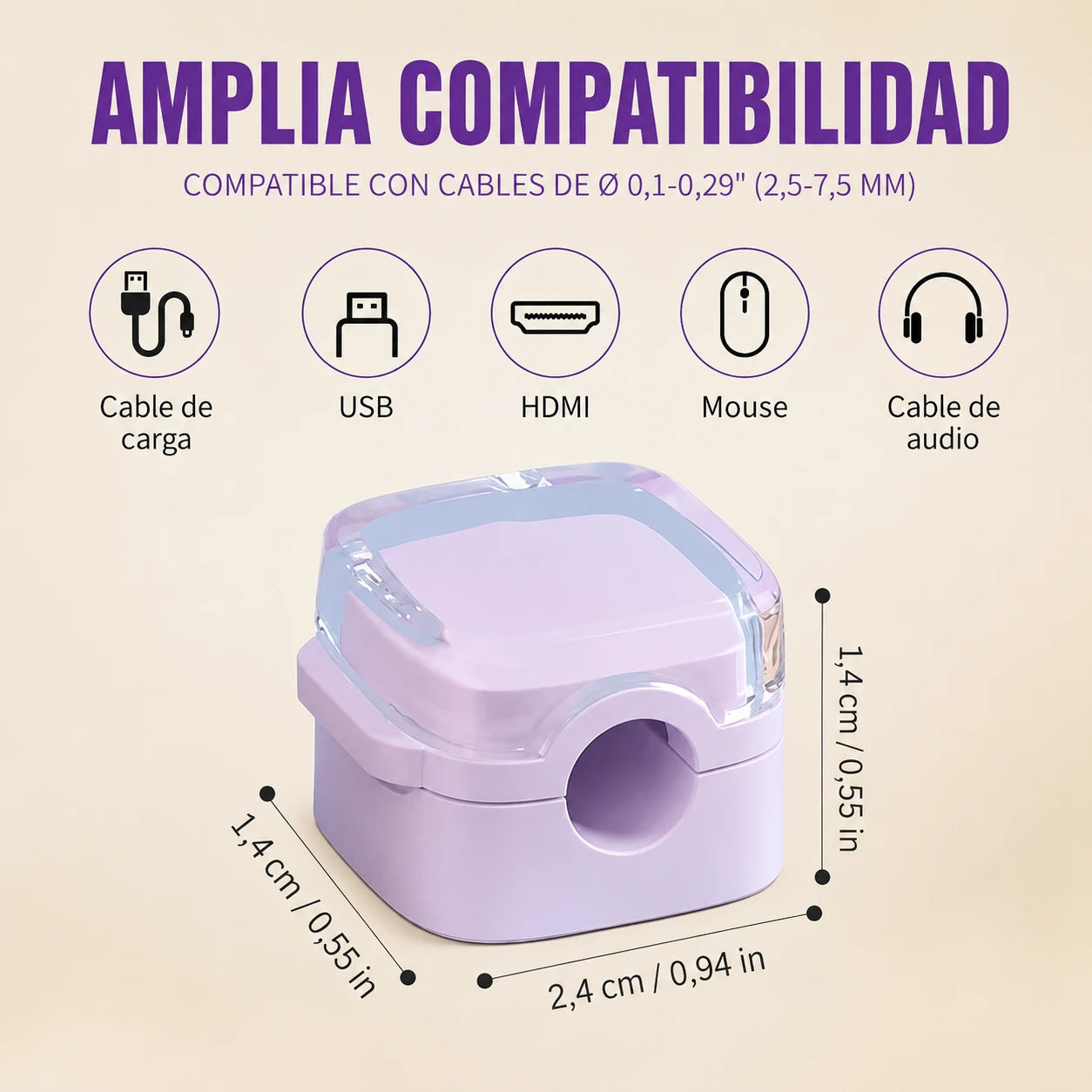 CableDock - Organizador magnético para cables (pack de 8 unidades)