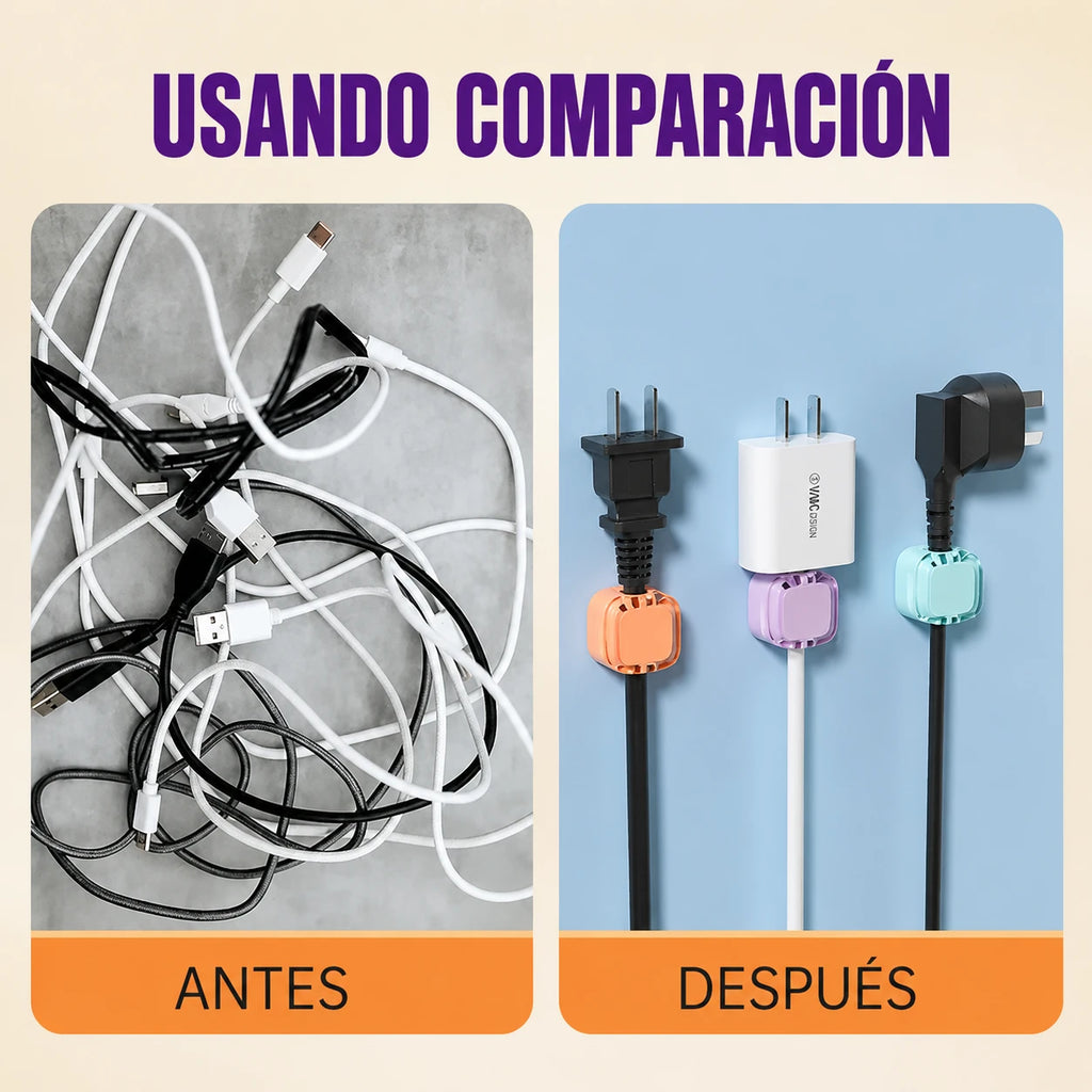 CableDock - Organizador magnético para cables (pack de 8 unidades)