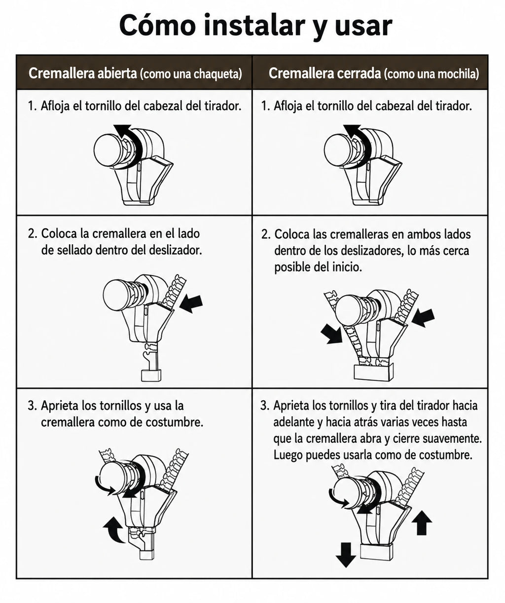 kit x12 Reparador de Cierres Universal - No tires tu ropa favorita, arreglala hoy