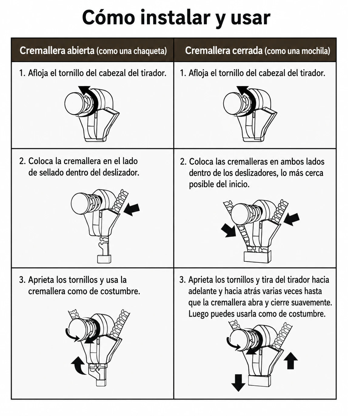 kit x12 Reparador de Cierres Universal - No tires tu ropa favorita, arreglala hoy