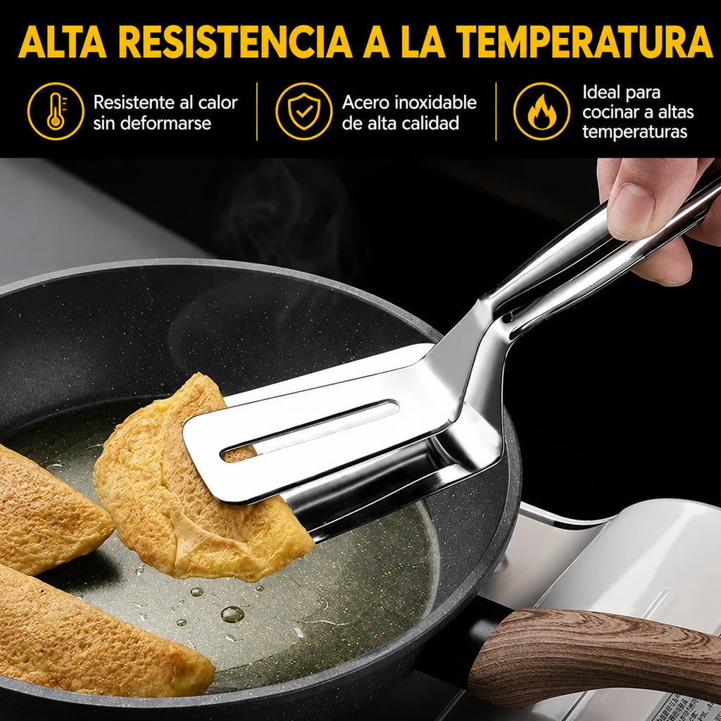 Clip de pala doble de acero inoxidable - Utensilio multifuncional para porcionar y sujetar alimentos con precisión.