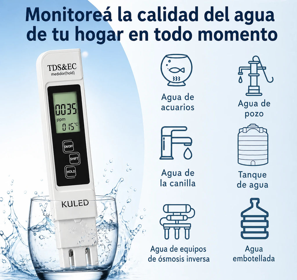 Medidor Digital TDS Pro – Agua Pura y Segura al Instante