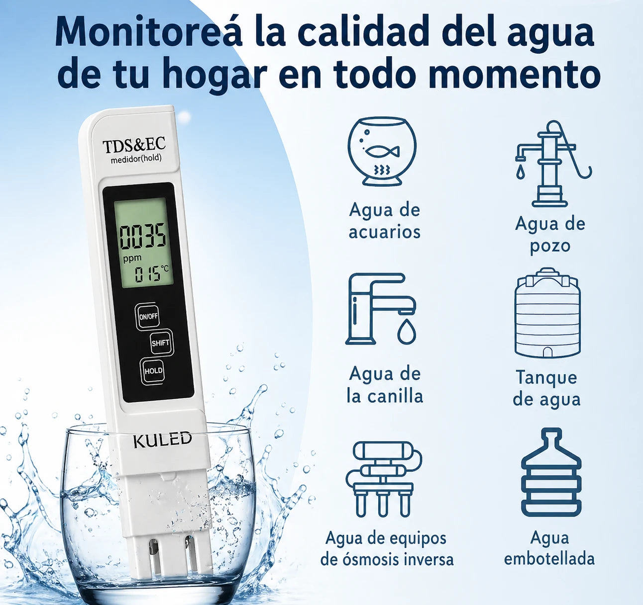 Medidor Digital TDS Pro – Agua Pura y Segura al Instante