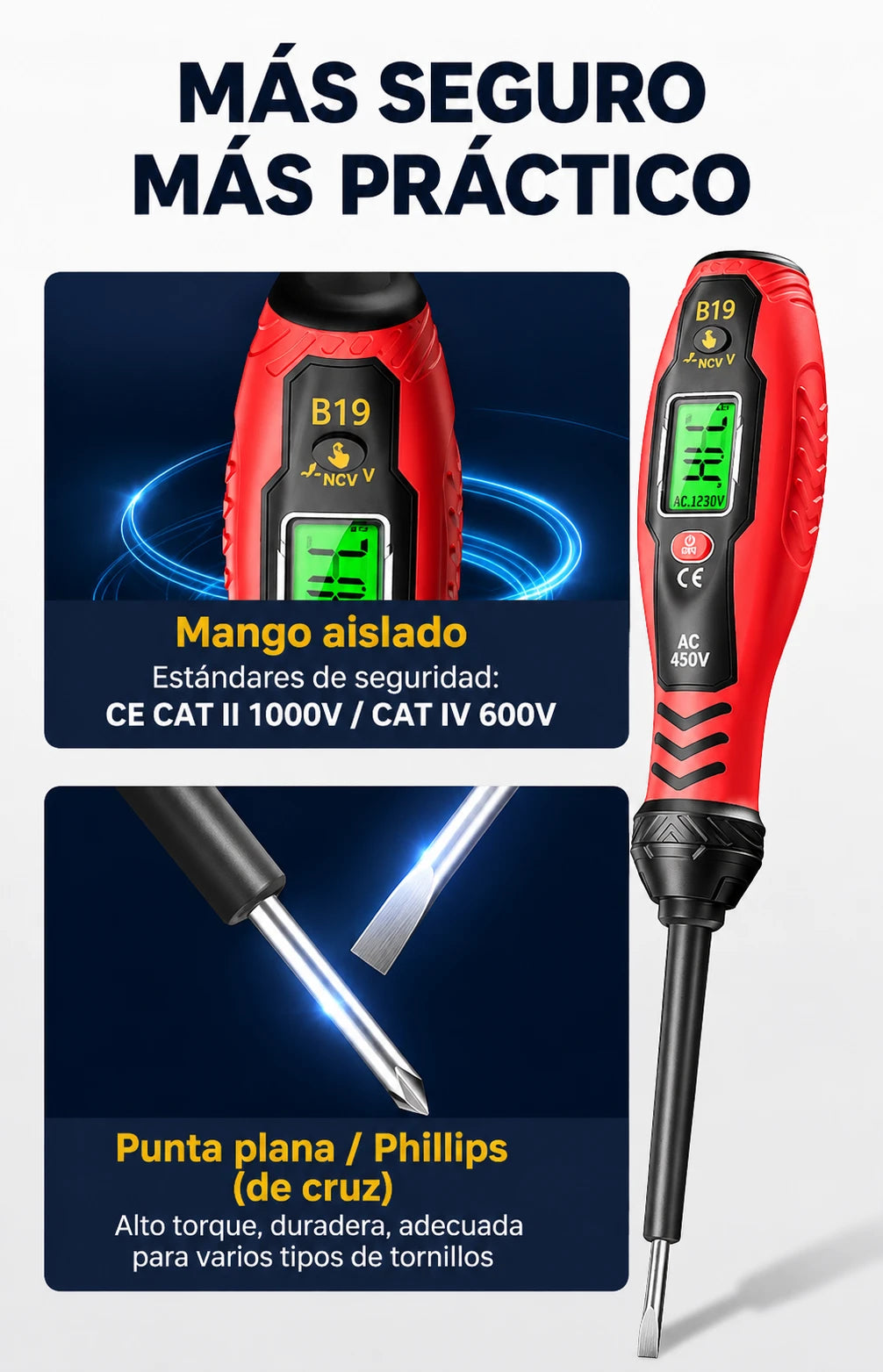 ✍️⚡Comprobador de voltaje inteligente sin contacto: la mejor herramienta para electricistas, segura y eficiente💡