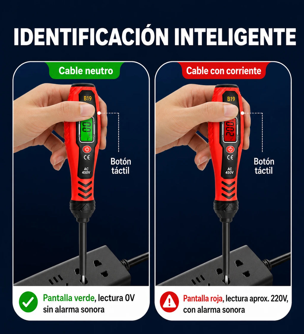 ✍️⚡Comprobador de voltaje inteligente sin contacto: la mejor herramienta para electricistas, segura y eficiente💡