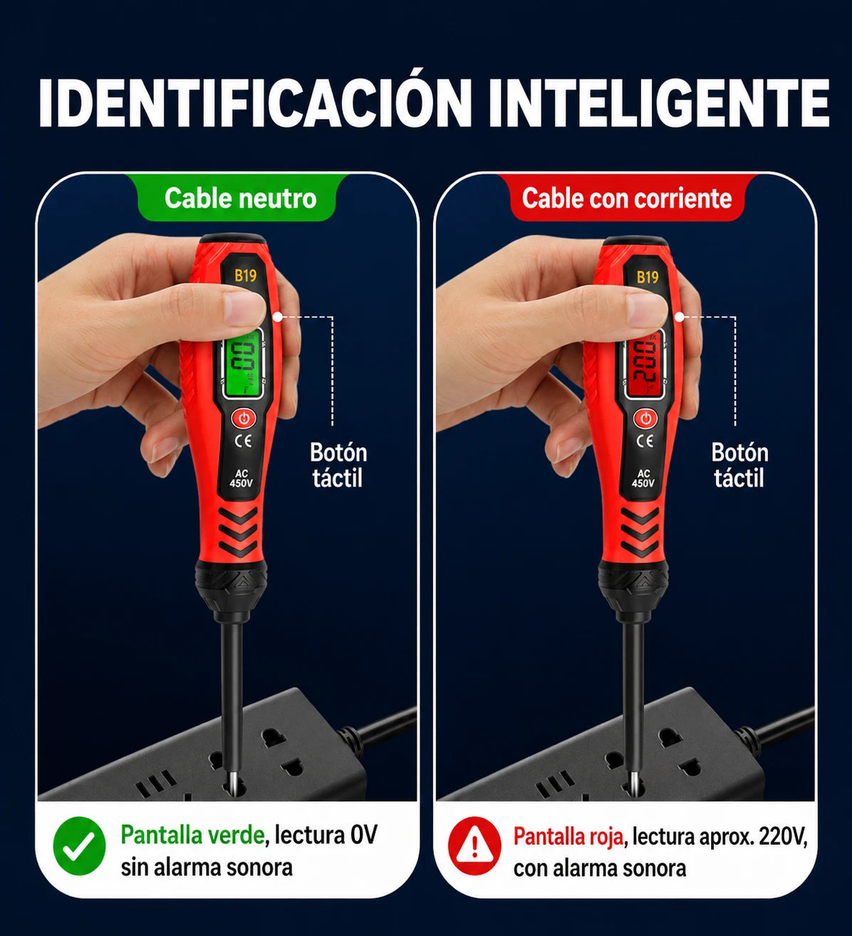 ✍️⚡Comprobador de voltaje inteligente sin contacto: la mejor herramienta para electricistas, segura y eficiente💡