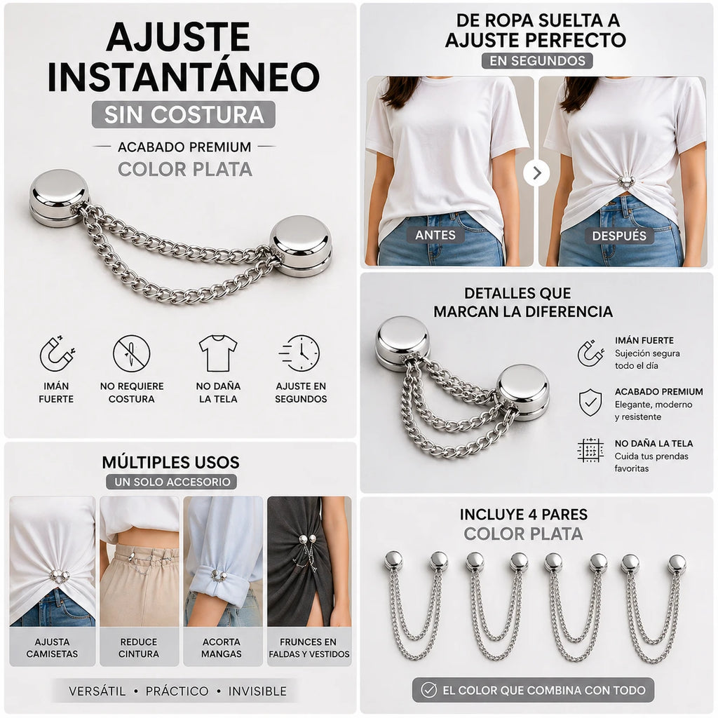 Cierre instantáneo: no requiere costura. (4 unidades)