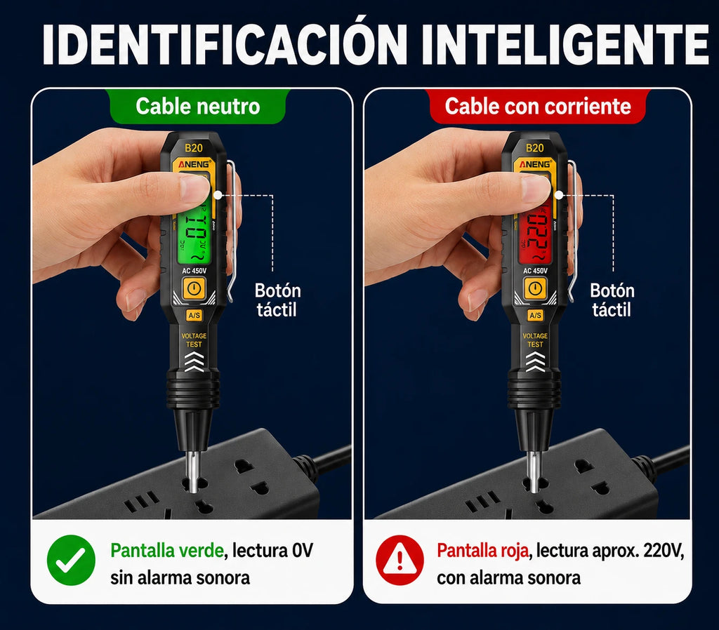 ✍️⚡Comprobador de voltaje inteligente sin contacto: la mejor herramienta para electricistas, segura y eficiente💡