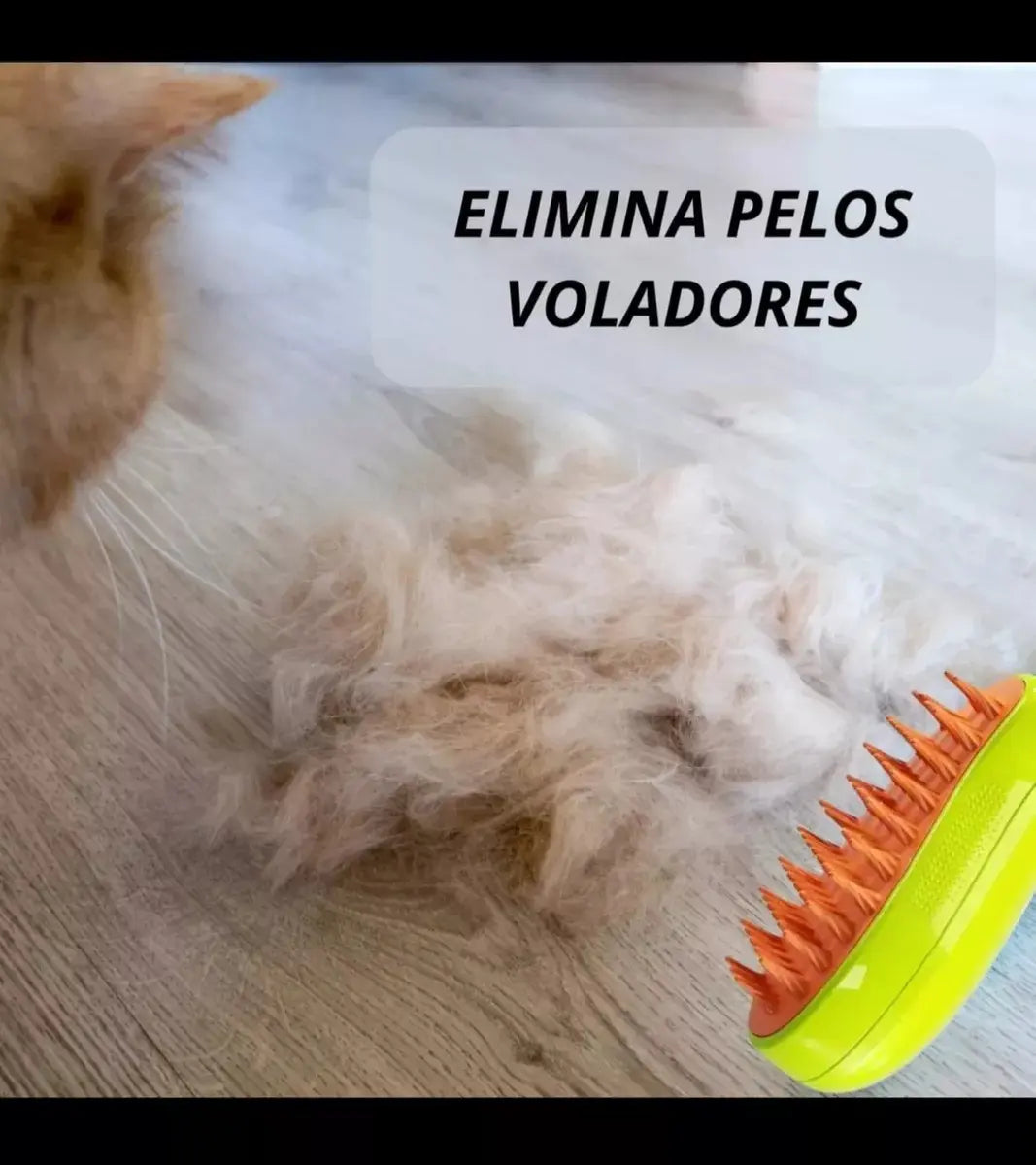 Peine de vapor para mascotas - elimina los pelos voladores.