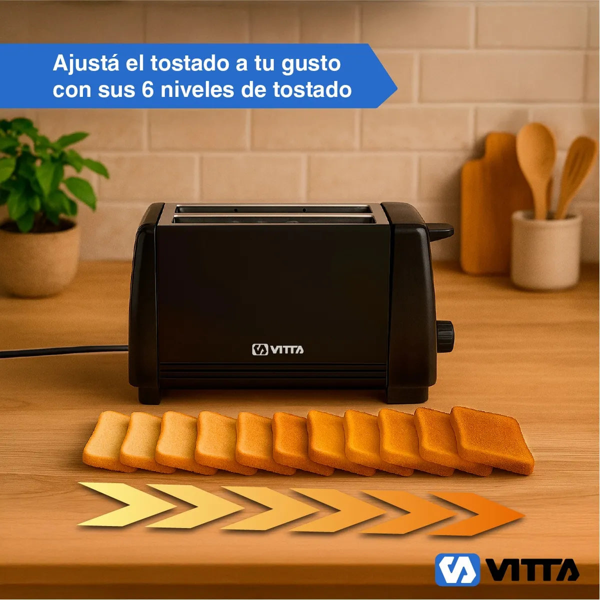 🍞 Tostadora 2 Panes – 6 Niveles