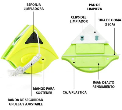 Limpiador Magnético de Ventanas Doble