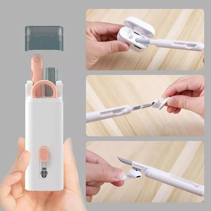 Kit premium de limpieza 7 en 1. Tus dispositivos, siempre impecables.