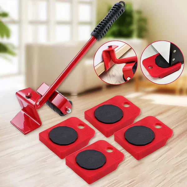 Kit  deslizador de Muebles (Juego 4 Bases con Ruedas + Levantador)